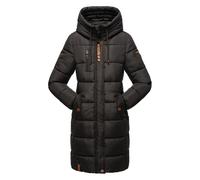 Marikoo Damen Winterjacke - Lange Steppjacke mit Kapuze & vielen Taschen S