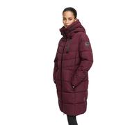 MARIKOO Damen Winterjacke lange Winter Stepp Jacke mit Teddyfell warm gefüttert B978 [B978-Natsuk-Wine-Gr.S]