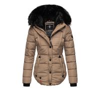 Marikoo Damen Winterjacke Lotusblüte mit Teddy-Innenfutter & Kunstfellkragen S