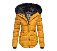 Marikoo Damen Winterjacke Lotusblüte mit Teddy-Innenfutter & Kunstfellkragen S
