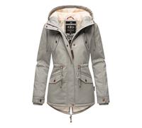 MARIKOO Damen warme Winterjacke mit kuscheliger verstellbarer Kapuze Manolya Grey Gr. L