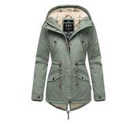 MARIKOO Damen warme Winterjacke mit kuscheliger verstellbarer Kapuze Manolya Smokey Mint Gr. XL