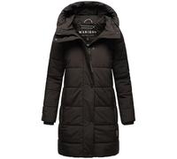 MARIKOO Damen Winterjacke Mantel lang warm gefüttert Steppjacke mit Kapuze taillierter Steppmantel Jacke Winter Karumikoo XS - 5XL (DE/NL/SE/PL, Alphanumerisch, XL, Regular, Regular, Schwarz)