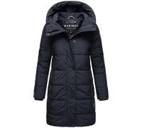 MARIKOO Damen Winterjacke Mantel lang warm gefüttert Steppjacke mit Kapuze taillierter Steppmantel Jacke Winter Karumikoo XS - 5XL (DE/NL/SE/PL, Alphanumerisch, S, Regular, Regular, Navy)