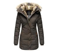 Marikoo Damen Winterjacke mit Kapuze & Kunstfell-Innenfutter S