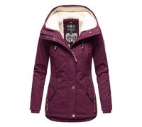 Marikoo Damen Winterjacke mit Teddyfell-Innenfutter & Kapuze L
