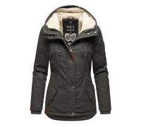 MARIKOO Damen warme Winterjacke mit kuscheliger Kapuze Bikoo Grau Gr. M