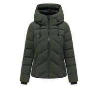 Winterjacke MARIKOO "Naanda", Damen, Gr. M, schwarz olive, Obermaterial: 100% Polyester, Jacken Winterjacke, Steppjacke mit diagonaler Steppung, Kapuze, hohem Kragen (63428107-M) schwarz olive