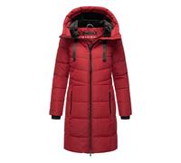 MARIKOO Damen Winterjacke lange Winter Stepp Jacke mit Teddyfell warm gefüttert B978 [B978-Natsuk-Dark-Red-Gr.XS]