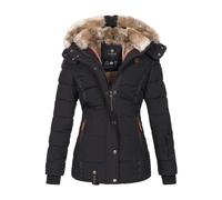 Marikoo Damen Winterjacke Nekoo mit Kunstfellkapuze & Teddy-Innenfutter S