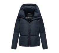 MARIKOO Damen Winterjacke (XS-XXL) - gesteppt, mit Kapuze, innen Fleecefutter - N086 - Navy Größe L - Gr.L