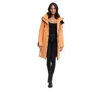 MARIKOO Damen Winterjacke (S-3XL) - lange Form, große abnehmbare Kapuze, Taillierungsband, warme Fleecetaschen, Warme Jacke Frauen - N032 (XXL, Apricot-Sorbet)