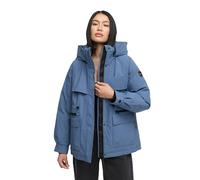 MARIKOO Damen Winterjacke (S-3XL) - mit abnehmbarer Kapuze und fleecegefüttertem Kragen - N096 - DustyBlue Größe M - Gr.M