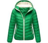 MARIKOO Damen Winterjacke (S-3XL) - Steppjacke, Integrierter Beutel mit Schlaufe, Kapuze (nicht abnehmbar), Warme Jacke Frauen - B994 (S, Sm-Green)