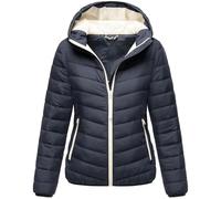 MARIKOO Damen Winterjacke (S-3XL) - Steppjacke, Integrierter Beutel mit Schlaufe, Kapuze (nicht abnehmbar), Warme Jacke Frauen - B994 (XL, Navy)