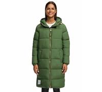 MARIKOO Damen Winterjacke (S-3XL) - Steppjacke, lang geschnitten, gefütterte Kapuze mit Kordelzug, Warme Jacke Frauen - N024 (S, Pine-Olive)