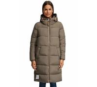 MARIKOO Damen Winterjacke (S-3XL) - Steppjacke, lang geschnitten, gefütterte Kapuze mit Kordelzug, Warme Jacke Frauen - N024 (S, Stone-Brown)