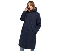 MARIKOO Damen Winterjacke (S-3XL) - Wind- und Wasserabweisend, 4 Taschen, gefütterter Kragen (abnehmbar), große Kapuze, Warme Jacke Frauen - N035 (M, Navy)