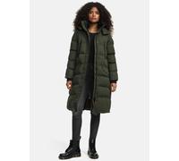 Marikoo Damen Winterjacke - Schneesternchen, lang mit Kapuze & Fellkragen XS