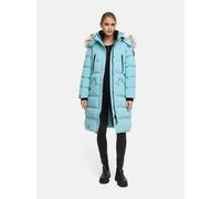 Marikoo Damen Winterjacke - Schneesternchen, lang mit Kapuze & Fellkragen XS