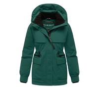 MARIKOO Damen Winterjacke (S-3XL) - mit abnehmbarer Kapuze und fleecegefüttertem Kragen - N096 - Evergreen Größe M - Gr.M