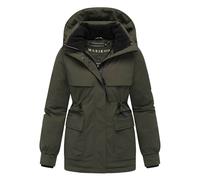 Winterjacke MARIKOO "Shigaraa", Damen, Gr. XL, schwarz olive, Obermaterial: 100% Polyester; Futter: 100% Polyester; Wattierung: 100% Polyester; Ärmelfutter: 100% Polyester, Jacken, mit abnehmbarer Kap