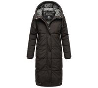 MARIKOO Damen Winterjacke lang Winter Stepp Jacke Mantel Steppjacke warm gefüttert B968 [B968-Soran-Schwarz-Gr.S]