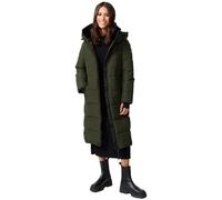 MARIKOO Damen Winterjacke Stepp Winter Jacke gesteppt lang warm Kapuze B989 [B989-Zurar-Dark-Olive-Gr.L]