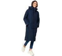 MARIKOO Damen Winterjacke Stepp Winter Jacke gesteppt lang warm Kapuze B989 [B989-Zurar-Navy-Gr.XL]