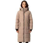 Steppjacke MARIKOO "Zuraraa XVI", Damen, Gr. L, taupe grau, Obermaterial: 100% Polyester; Innenmaterial: 100% Polyester; Fütterung & Wattierung: 100% Polyester, Jacken, langer Winter Mantel gesteppt (