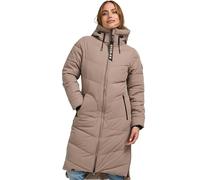 MARIKOO Damen Winterjacke Stepp Winter Jacke gesteppter Wintermantel warm lang Mantel B949 [B949-Benik-Taupe-Grey-Gr.S]