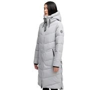 MARIKOO Damen Winterjacke Stepp Winter Jacke gesteppter Wintermantel warm lang Mantel [B949-Benik-Grey-Gr.M]