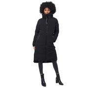 MARIKOO Damen Winterjacke Stepp Winter Jacke gesteppter Wintermantel warm lang Mantel [B949-Benik-Schwarz-Gr.L]