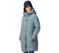 MARIKOO Damen Winterjacke Stepp Winter Jacke Übergang Steppjacke lang warm Kapuze B987 [B987-Karumik-Storm-Blue-Gr.XL]