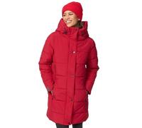 MARIKOO Damen Winterjacke Stepp Winter Jacke Übergang Steppjacke lang warm Kapuze B987 [B987-Karumik-Dark-Red-Gr.S]