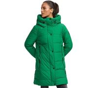 MARIKOO Damen Winterjacke Stepp Winter Jacke Übergang Steppjacke lang warm Kapuze B987 [B987-Karumik-Smaragd-Green-Gr.5XL]