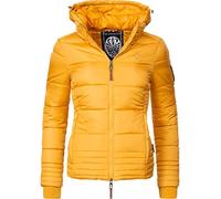 MARIKOO Damen Winterjacke Steppjacke Sole Gelb Gr. S