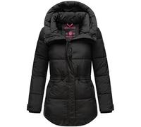 MARIKOO Damen Winterjacke Steppjacke warm mit Kapuze Akumaa Black Gr. S