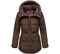 MARIKOO Damen Winterjacke Steppjacke warm mit Kapuze Akumaa Dark Choco Gr. XL