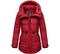 MARIKOO Damen Winterjacke Steppjacke warm mit Kapuze Akumaa Dark Red Gr. XXL
