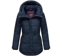 MARIKOO Damen Winterjacke Steppjacke warm mit Kapuze Akumaa Navy Gr. L