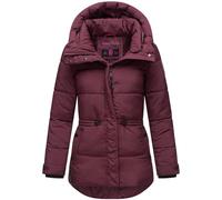 MARIKOO Damen Winterjacke Steppjacke warm mit Kapuze Akumaa Wine Gr. L