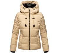 MARIKOO Damen Winterjacke Steppjacke warm mit Kapuze Shimoaa XVI Beige Gr. XL