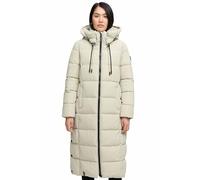 MARIKOO Damen Winterjacke Steppmantel lang gesteppter Mantel Winter Parka Jacke warm B985 [B985-Nadeshik-Pebble-Grey-Gr.XS]