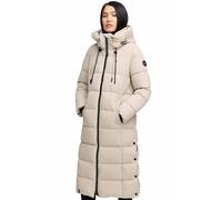 MARIKOO Damen Winterjacke Steppmantel lang gesteppter Mantel Winter Parka Jacke warm B985 [B985-Nadeshik-Light-Taupe-Gr.XS]
