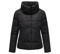 MARIKOO Damen Winterjacke warme kurze Steppjacke mit hohem Kragen Jalliaa 16 Black Gr. XL