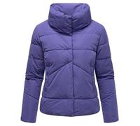 MARIKOO Damen Winterjacke warme kurze Steppjacke mit hohem Kragen Jalliaa 16 Blue Violet Gr. XL