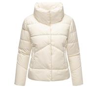 MARIKOO Damen Winterjacke warme kurze Steppjacke mit hohem Kragen Jalliaa 16 Off White Gr. L