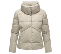 MARIKOO Damen Winterjacke warme kurze Steppjacke mit hohem Kragen Jalliaa 16 Pebble Grey Gr. S
