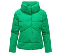 MARIKOO Damen Winterjacke warme kurze Steppjacke mit hohem Kragen Jalliaa 16 Smaragd Green Gr. 3XL